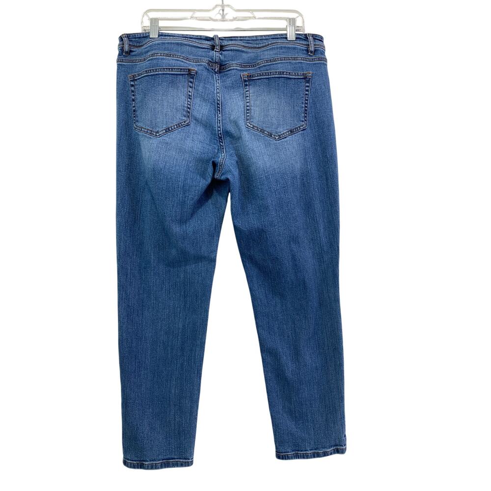 J. Jill Authentic Fit Slim Ankle Patchwork Jeans Womens Sz 14 Boho Closet Staple - Picture 4 of 10